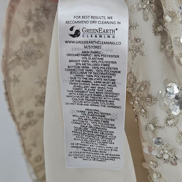 Self-Portrait White‎ Embellished V-neck Maxi Dress UK 6 (US2) - Picture 13 of 16